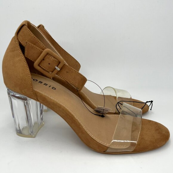 New Torrid Brown Translucent Block Heel - Size 8WW - Picture 6 of 14